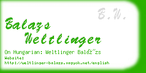 balazs weltlinger business card